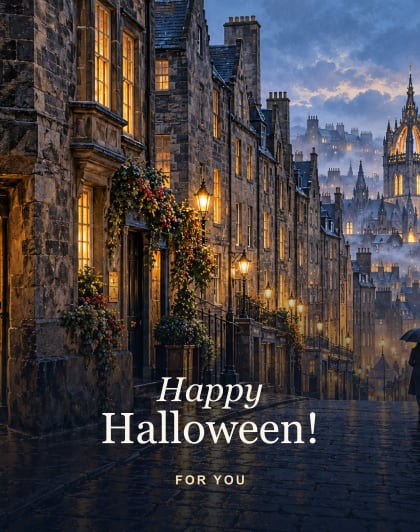 The Royal Mile, Edinburgh Halloween card