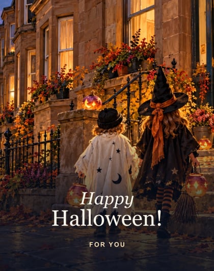 A night for guising, Glasgow Halloween card