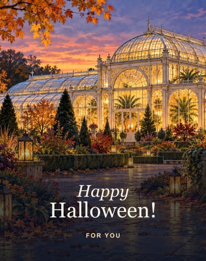 Kew after dark, London Halloween card