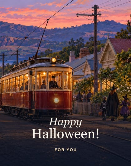 Ferrymead treats, Christchurch Halloween card