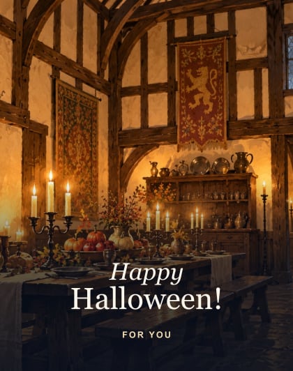 The old hall, York Halloween card